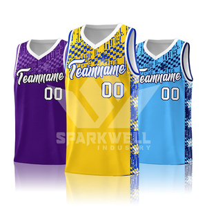 Maillots de basket personnalisés sublimés, col en V, sans manches, en mesh, unisexe, nom d'équipe 00, respirant, toutes saisons, vêtements de sport pour adultes - Product Image 3