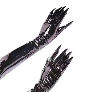 Gants longs en cuir tendance TikTok, Gants longs en cuir audacieux pour femme, Gants longs en cuir Urban Glam - Product Image 3