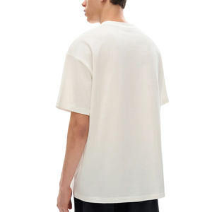 T-shirts de qualité supérieure avec logo personnalisé, en coton épais 100% pour hommes, 280 GSM, coupe ample, épaules tombantes - Product Image 4