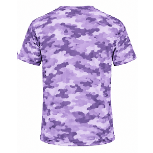 Camiseta Deportiva Ligera con Estampado de Camuflaje Lila para Hombre, Cuello Redondo, Manga Corta, para Entrenamiento, Running y Deportes - Product Image 2