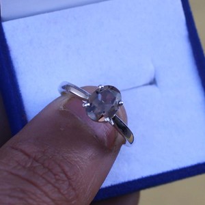 Smoky <b>Quartz</b> Gemstone <b>Ring</b> 925 Sterling Silver Anniversary <b>Ring</b> Simple Wedding <b>Ring</b> Brown Gemstone Gift For Her - Product Image 2