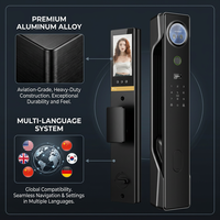 Serrure intelligente à reconnaissance faciale 3D, écran HD 4,5 pouces, interphone vidéo, application Tuya, déverrouillage WiFi, compatible Cloud Steel, alliage d'aluminium 7-en-1