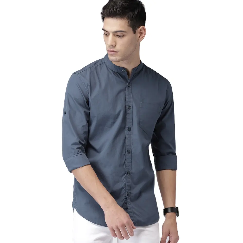 Wholesale Slim Fit OEM Custom 100% Cotton Long Sleeve Classic Men Formal designer Dress work Shirts for Business