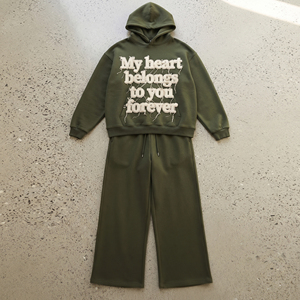 Custom Manufacturer Embroidery Hoodies Sweatpants Men Women Winter Street Vintage Distressed Sweat Suits Unisex - Product Image 4
