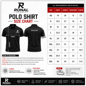 RONAL SPORTS Men's Black <b>Polo</b> Shirt Short Sleeve Quick Dry Knitted 100% Polyester Casual Sport Logo Front Breathable Short - Product Image 6