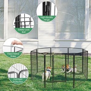 Recinto per Animali Domestici in Metallo Resistente da 40 Pollici, Espandibile e Impermeabile, per Cani, Gatti, Conigli e Polli - Product Image 5