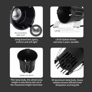 5W 7W 10W 12W Ángulo de haz múltiple 15 ° /24 ° /36 ° /55 °   Foco <span class=keywords><strong>LED</strong></span> Empotrable Comercial Multicolor con Alto CRI Ra98 - Product Image 3