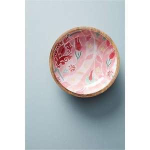 Tazón para Servir Hecho a Mano de Madera de Mango con Interior Esmaltado en Blanco - Tazón Redondo Grande de Madera para Ensaladas, Frutas, Cereales y Decoración de Cocina - Product Image 6