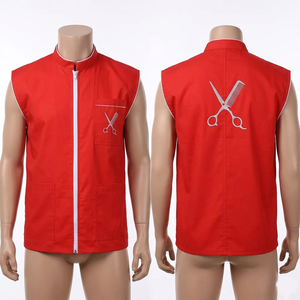 Chaqueta rosa para hombre, 220 GSM, mezcla de poliéster y algodón, con cremallera, manga corta, logotipo bordado, uniforme de trabajo. - Product Image 5