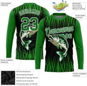 Camiseta de Pesca 2026 Estampada de Talla Grande de Secado Rápido con Protección Solar UPF 50, Manga Larga, Transpirable y Elástica para Deporte - Product Image 4