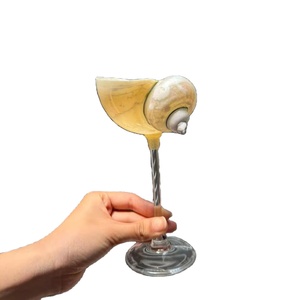 Gobelet à vin en coquillage naturel de 20 cm, verre à cocktail, coupe pour l'artisanat, vaisselle de mariage, été, plage, jardin, mariages, événements de Noël - Product Image 3