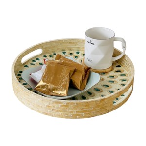 Bandeja de Servir de Lujo con Incrustaciones de Madreperla Hecha a Mano, Bandeja Decorativa para el Hogar, Hotel, Restaurante, para Servir y como Regalo - Product Image 5