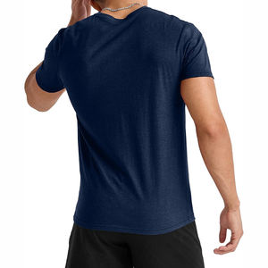 เสื้อยืดออกกำลังกายผู้ชายคุณภาพสูงจาก Clush Industries ระบายอากาศได้ดี แห้งเร็ว ผ้าฝ้าย ทรงปกติ คอกลม แขนสั้น ขายส่ง - Product Image 4