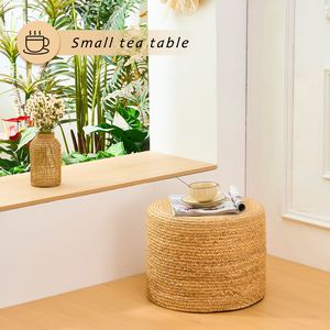 Poggiapiedi/Ottoman in Giacinto d'Acqua Naturale Intrecciato Fatto a Mano, Design Moderno Convertibile per Arredamento Casa e Uso Alberghiero - Product Image 5