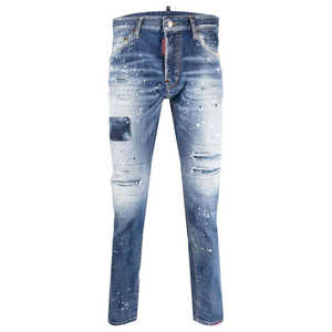 Wholesale Casual Denim Pants Long Straight Pants <b>Men</b> Slim Fit Stretch Streetstyle <b>Ripped</b> <b>Jeans</b> for sale - Product Image 1