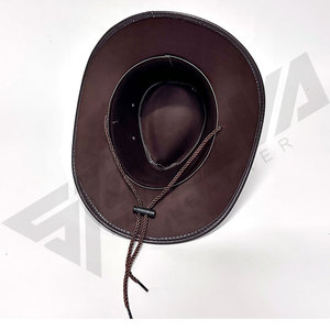 <b>Western</b> Ring Buckle Decoration PU Leather Cowboy <b>Hats</b> for Men Metal Rings Faux Leather Cowboy <b>Hat</b> - Product Image 5