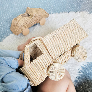 Accessoires de jouets de construction, camion en rotin fait main, mini-camions à benne basculante, meilleur cadeau pour les enfants - Product Image 6