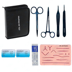 Kit de Sutura para Estudiantes de Medicina, Instrumentos Quirúrgicos de Acero, Instrumentos Médicos, Almohadilla de Silicona para Práctica de Sutura - Product Image 1