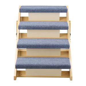 Scala per Animali Domestici a 4 Gradini in Legno e Schiuma, Design Stabile e Robusto, Capacità di Carico di 68 kg per Letti, Divani, Auto, Gatti e Cani - Product Image 5
