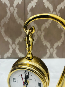 Handcrafted Antique Brass <b>Clock</b> Vintage Hanging Table Timepiece Classic Desk Decor for Home Office - Product Image 4