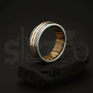 Hot Selling Handmade Copper Damascus Steel <b>Ring</b> for <b>Men</b> Women Wedding Band Fashion Party <b>Ring</b> Custom Latest Design OEM Supplier - Product Image 2