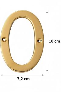 Brass House Hotel Door Number 0 Premium Metal Door Number <b>Plate</b> for Home Hotel Decor - Product Image 3