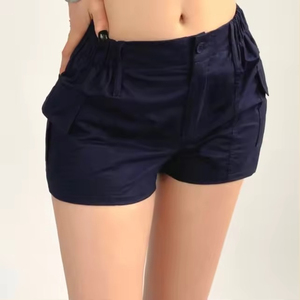 Nouveau design, shorts cargo pour femmes, taille mi-haute, élastiques, coupe régulière, poches, couleurs personnalisées, séchage rapide, fabrication sur mesure OEM - Product Image 5