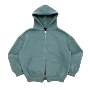 Sudadera con Capucha de Felpa 100% Algodón, Doble Cierre, Transpirable, 280g, Corte Regular, Lavada, con Logotipo de Marca Personalizado en la Parte Delantera, Última Colección de Primavera - Product Image 2