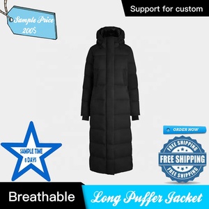 <b>Men</b> <b>Long</b> Puffer Down <b>Coat</b> Hooded Zipper Outerwear Polyester Cotton Shell Custom Label with Pockets 2026 - Product Image 6