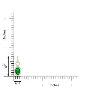 14k <b>Gold</b> Natural 7*5MM 0.66Ctw Oval Cut Green Emerald Gemstone Drop <b>Pendant</b> With 0.17Ct Diamond Halo Pave Diamond Luxury <b>Pendant</b> - Product Image 2