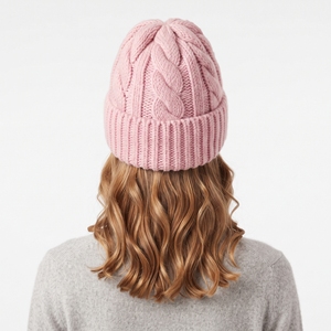 Bonnet en laine acrylique tricoté torsadé personnalisé, unisexe, épais, chaud et doux, idéal pour le ski, les activités de plein air et le quotidien. - Product Image 6