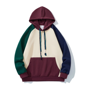 Sweat à capuche unisexe surdimensionné en molleton de qualité supérieure, style streetwear, patchwork multicolore pour hommes - Product Image 5