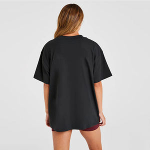 Camiseta de Cuello en V para Mujer, Color Sólido, 100% Algodón, Informal, Tejida, Transpirable, Corte Regular, Manga Corta, para Todas las Temporadas - Product Image 2