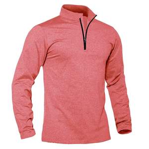 T-shirt de sport athlétique 100 % polyester pour homme, décontracté, à manches longues, séchage rapide, anti-humidité, coupe ample, design uni pour la course à pied - Product Image 2