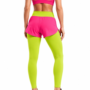 <b>Comfy</b> And Stylish Shorts With Leggings Soft Touch Fabric Stretchy Material Double Best Elastic Waist Yoga Legging For Women's - Product Image 2