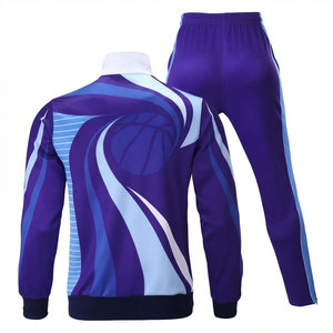 Survêtement de football décontracté d'hiver pour équipe, avec col montant et pantalon à taille élastique, motif uni, pour entraînement et événements - Product Image 2