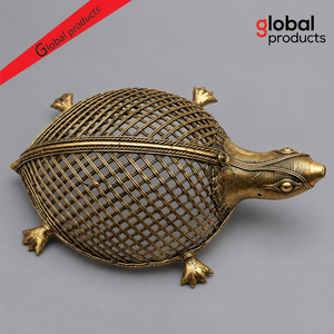 Sculpture de tortue de style antique de qualité supérieure pour la décoration de la maison et du bureau, statue d'animal plaquée or - Product Image 1