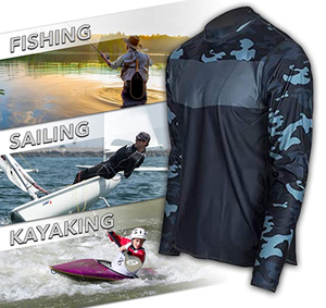 Camisa de Pesca Transpirable de Poliéster y Spandex con Protección Solar UPF 50, Color Negro, Nueva Llegada - Product Image 4