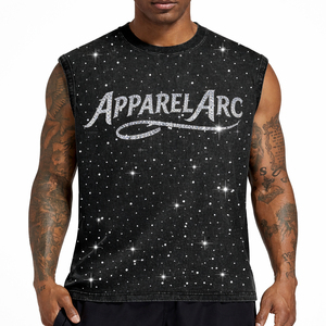 Custom Printing Gym tank <b>Top</b> Men <b>Rhinestone</b> Sleeveless T Shirt High Quality Casual Summer Sleeveless t Shirt - Product Image 4