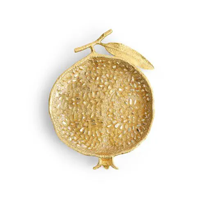 Plato de Servir de Lujo en Forma de Granada Dorada, Bandeja de Metal Texturizado para Decoración de Mesa Festiva y Decoración de Hoteles de Alta Gama - Product Image 4