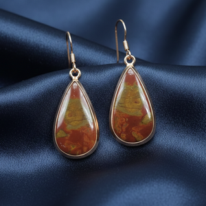 Boucles d'oreilles pendantes en agate naturelle, argent sterling 925, plaqué or rose et or jaune, bijoux bohèmes faits à la main, cadeau pour femme, sœur - Product Image 4
