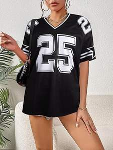 Camisetas Personalizadas de Fútbol Americano para Mujer, Estilo Urbano, con Estampado de Letras y Logotipo del Equipo, Uniformes de Fútbol Americano para Mujer - Product Image 5