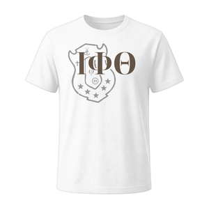 <b>White</b> <b>Men</b>’s <b>Short</b> <b>Sleeve</b> Crewneck T-<b>Shirt</b> with Greek Letter Crest Graphic Casual Fraternity Cotton Tee for College Campus - Product Image 4