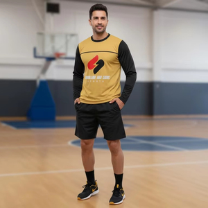 T-shirt de sport à manches longues pour hommes, respirant, en polyester, décontracté, pour l'entraînement, design uni personnalisé, vente en gros - Product Image 2