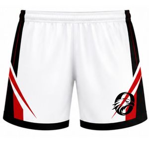 Shorts de volley-ball sublimés blancs, rouges et noirs – Bas de tenue sportive professionnels pour matchs d'équipe – Vêtements d'entraînement légers - Product Image 1