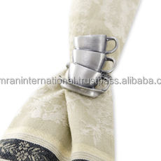 Porte-serviettes en agate naturelle blanche avec bordure en or Décoration de table élégante pour mariages Hôtels Maisons Restaurants - Product Image 3