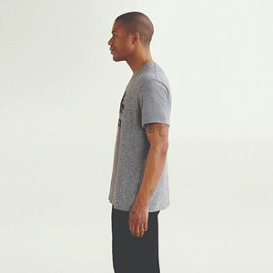 เสื้อยืดโอเวอร์ไซส์ทรงหลวมคุณภาพสูง พิมพ์ลายโลโก้ตามสั่ง ผ้าหนา ซักย้อมสไตล์วินเทจ เหมาะสำหรับออกกำลังกาย ฟิตเนส สำหรับผู้ชาย - Product Image 3