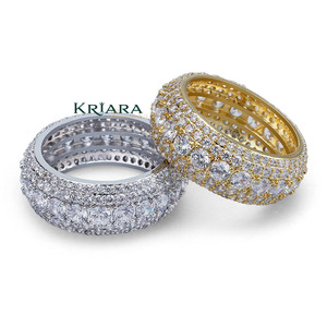 Anillos de Diamantes de Plata 925 con Oro de 18K para Mujer, Corte Brillante Redondo, Anillo de Boda de Lujo, Diamantes Blancos Cultivados en Laboratorio - Product Image 2
