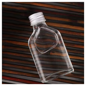50ml 100ml <b>200ml</b> 250ml 350ml 500ml Flat Empty Clear Cork-Sealed Glass Liquor <b>Bottles</b> Labels for Whisky Rum Tequila Vodka Wine - Product Image 1