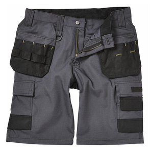 Shorts de travail robustes pour hommes, multi-poches, porte-outils, boucle, coton, polyester, construction durable - Product Image 2